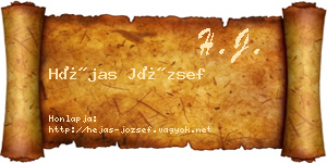Héjas József névjegykártya